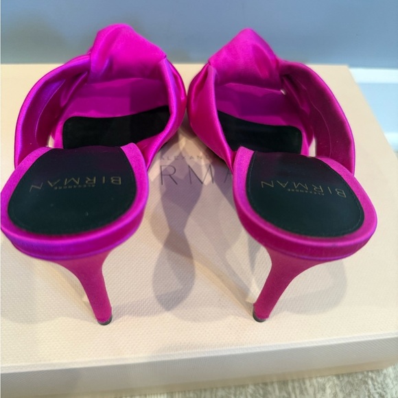 Alexandre Birman Kasey Satin Mule Vibrant Pink Heels - Picture 6 of 11